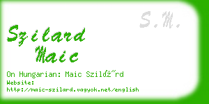 szilard maic business card